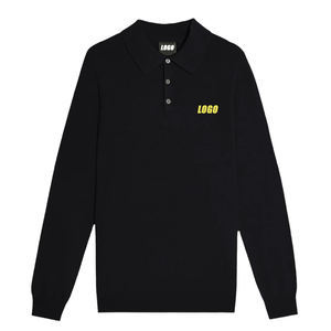 Top Selling Merino Blend Long Sleeve Polo Shirt Men's Breathable Premium <b>Wool</b> <b>Cotton</b> Comfort Casual Polo Top Custom Logo Option - Product Image 6