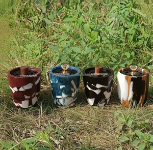 Luxury Handmade Resin Bakhoor <b>Burner</b> with Metal Lid | Arabic <b>Oud</b> & Incense <b>Burner</b> for Home Decor - Product Image 2