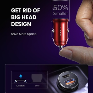 Lisen 48W nhanh chóng sạc xe hơi với 2in1 <span class=keywords><strong>USB</strong></span> C để <span class=keywords><strong>L</strong></span> Cáp Thuốc <span class=keywords><strong>l</strong></span>á nhẹ hơn <span class=keywords><strong>Adapter</strong></span> cho iPhone 16 15 14 13 12 - Product Image 3