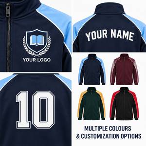 Chándal Deportivo para Niños, Color Azul Marino, con Bloques de Color, Cierre de Cremallera, Cuello Alto, Estilo Deportivo, para Otoño - Product Image 5
