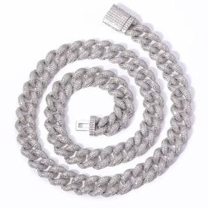 Collar de Cadena Cubana de Plata 925 Chapado en Oro Rosa para Mujer con Cristales de Imitación, Gargantilla de Lujo para Uso Diario - Product Image 3