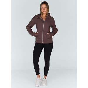 Sweats à capuche modernes pour femmes, style taille courte, en molleton de coton brossé, poignets côtelés, coupe oversize et tendance. - Product Image 2