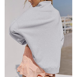 เสื้อฮู้ดคอเต่าผ้าคอตตอนเทอร์รี่สำหรับผู้หญิง สกรีนโลโก้ได้ตามสั่ง เสื้อสเวตเชิ้ตลำลอง สตรีทแวร์ ผู้ผลิตขายส่ง - Product Image 3