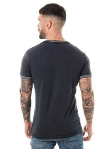 T-shirt homme noir et blanc à manches raglan, épaules contrastées, coupe slim, manches courtes, col rond, style décontracté et sportif - Product Image 5