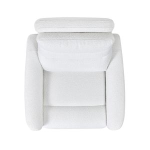 Bloomy 35.5\" High Back Power <b>Recliner</b> Motion Chair in Chiffon White Boucle - Product Image 3