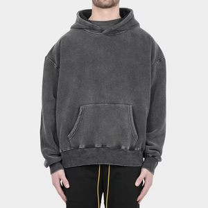 Sudadera con capucha extragrande para hombre, 100% algodón de alto gramaje, con cremallera, ecológica, con estampado puff y bordado, estilo urbano - Product Image 3