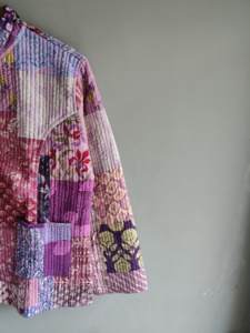 Quilted <b>Patchwork</b> <b>Jacket</b> Women's Mandarin Collar Full Sleeve Cotton Autumn Style Regular Length Patch Designs gift for her - Product Image 3