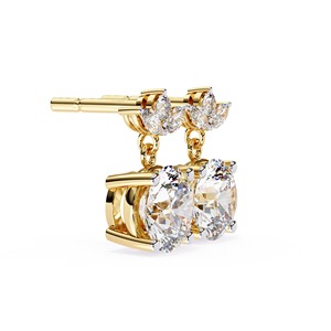 Pendientes Colgantes de Oro Amarillo de 14K con Diamante Cultivado en Laboratorio de 2ct, Elegantes para Novia, Boda, Fiesta, Regalo para Mujer - Product Image 2