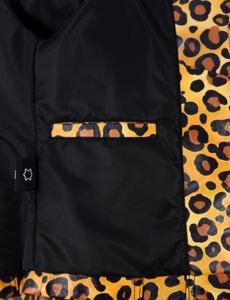 Custom <b>Men</b> Leopard Print Leather <b>Jacket</b> Turn-down Collar Zipper Closure Casual <b>Short</b> Length Regular Fit Autumn Style - Product Image 2