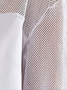 White Women's Hooded Crop Top Long Sleeve Mesh Panel Breathable Casual Sweatshirt Summer Knitted Solid Color - Product Image 5