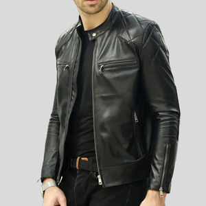 Chaqueta de Cuero con Capucha para Hombre Star Wear Industry, de Invierno, con Cierre de Cremallera, de Secado Rápido, Estilo Urbano, Casual de Negocios - Product Image 1