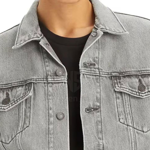 Veste en jean pour homme, très tendance, style décontracté, nouveau design, respirante, logo/couleur personnalisés, à prix raisonnable. - Product Image 3