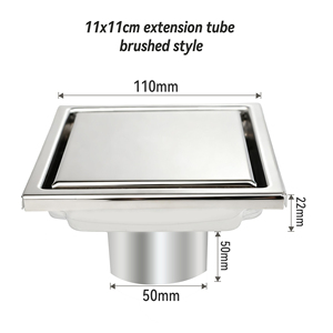 Drain de sol invisible en acier inoxydable 304 de 11x11 cm, durable, à insérer dans les carreaux, drain de douche carré, anti-odeur, résistant à la rouille pour la salle de bain - Product Image 2