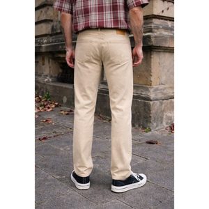 Jeans de Mezclilla para Hombre, Corte Holgado, 100% Algodón, Color Beige Claro, Transpirables, Estilo Urbano, Talla 28-46, Ligeros - Product Image 6