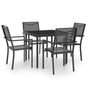 Ensemble de salle à manger d'extérieur noir et anthracite - Product Image 2