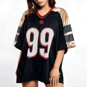 Nuevo Diseño de Camiseta de Fútbol Americano con Cuello en V para Hombre, Malla de Poliéster de 240 GSM, Estilo Deportivo Urbano, Fabricante OEM Personalizado al por Mayor, EE. UU. - Product Image 2