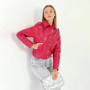 Chaqueta de Cuero de Cordero Genuino para Mujer, Chaqueta de Motociclista de Invierno, Suave y de Primera Calidad, Proveedor de Fábrica OEM - Product Image 3