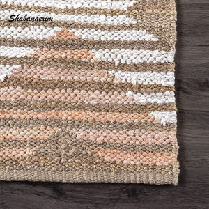พรมผ้าฝ้ายถักปอกระเจานุ่มหรูหราพรมทำมือดีไซน์ใหม่สำหรับห้องนั่งเล่นพื้นวิ่ง - Product Image 2