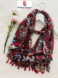 Bufanda Larga Premium de Tela Suave, Pañuelo para la Cabeza con Impresión Personalizada, Etiqueta Blanca, MOQ Bajo, Fabricante Textil OEM ODM - Product Image 1