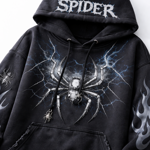 เสื้อฮู้ดดี้ผ้าฟลีซคอตตอน 100% สไตล์สไปเดอร์ สำหรับฤดูหนาว แบบมีฮู้ด  รับผลิตตามสั่ง  โลโก้ดิจิตอล ระบายอากาศได้ดี  ขายส่งจากโรงงานผู้ผลิตเสื้อผ้าบุรุษ - Product Image 4