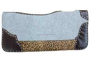 Protector de Silla de Montar para Exteriores, Diseño Occidental, Color Gris Claro, Cuero Encerado Marrón Oscuro, Diseño de Leopardo, Personalizable, SI-FP-18, Poliéster - Product Image 6