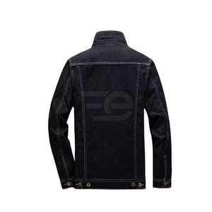 Customized 100% Cotton Winter Mens Jeans Jacket Regular Fit Front Logo Casual Stylish Washed - Product Image 2