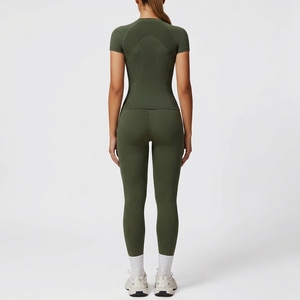 Wholesale Women Seamless <b>Pilates</b> Set Stretchy Sports Top and Leggings Matching Workout Fitness <b>Clothing</b> - Product Image 3