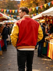 Varsity <b>Jacket</b> <b>Men</b> Satin <b>Leather</b> Letterman <b>Jacket</b> Custom Baseball <b>Jacket</b> Embroidered Premium Quality Wholesale Supplier - Product Image 6
