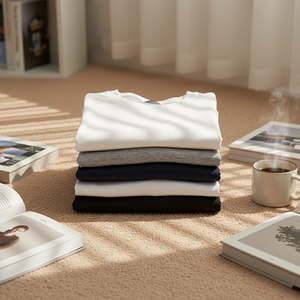 เสื้อยืดบลังค์แวร์ผู้ชาย คอกลม แขนสั้น ผ้าฟลีซ ทรงปกติ พรีเมียม ผ้าไหม/ผ้าฝ้าย 280 กรัม ป้องกันแบคทีเรีย แห้งเร็ว - Product Image 3