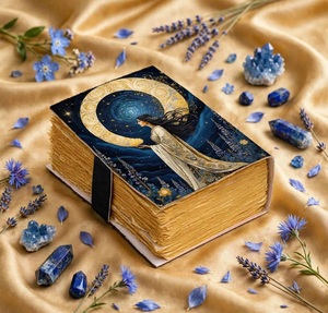 Arbre de Vie, 400 pages, Karla M. Bandy, Grimoire relié en cuir, Journal, Art de la déesse de la Lune, Couverture rigide vintage, Couverture bleue, Livre cadeau - Product Image 3