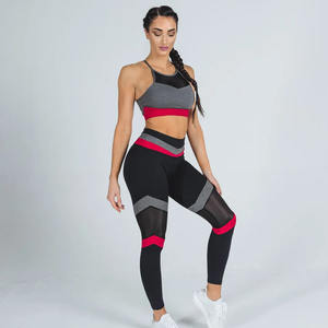 Conjunto de Yoga sin Costuras para Mujer, Talla Grande, Leggings de Cintura Alta, Sujetador Deportivo Acolchado, Conjunto de 2 Piezas de Spandex/Nylon, Transpirable - Product Image 2