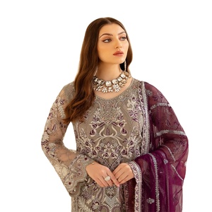 Cosido al por mayor vestidos paquistaníes marca original Organza trajes de 3 piezas por Ramsha ropa india y paquistaní mujer Kurti - Product Image 1