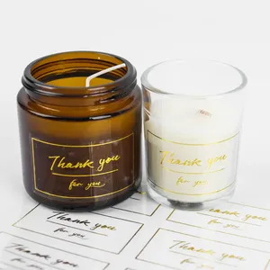 Étiquettes autocollantes personnalisées transparentes pour flacons de parfum – Rouleau de vinyle adhésif brillant avec logo estampé à chaud en feuille d'or pour cosmétiques - Product Image 1