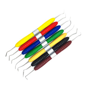 Kit de 7 pièces pour remplissage dentaire manuel en résine, avec outils de modelage en plastique et silicone, manche ergonomique codé par couleur, entièrement autoclavable, réutilisable, CE - Product Image 3