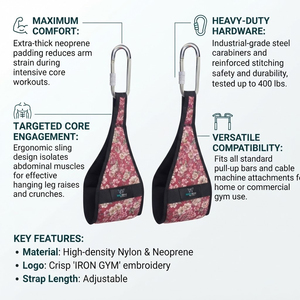Correa de Gimnasio Reforzada para Abdominales, Cómoda Correa Colgante para Elevaciones de Piernas, Equipo de Entrenamiento para Estabilidad del Core y Ejercicios Abdominales - Product Image 6