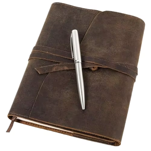 Custom Logo <b>A5</b> Top Layer Cowhide Leather Journal High Quality Retro Notebook 100 Sheets Travel Diary Business <b>Planner</b> Office - Product Image 3
