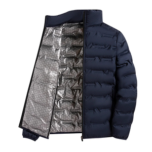 OEM Custom Mens Winter Puffer Jacket Metallic Heat Reflective Inside Padded <b>Bubble</b> <b>Coat</b> Premium Outdoor Warm Outerwear Bulk - Product Image 4