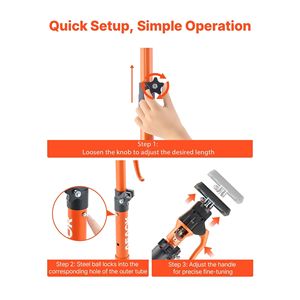 Lot de 2 tiges de support rapide télescopiques en acier de 15.75 à 23.6 pouces, réglables, pour la troisième main, capacité de 220 lb pour l'installation d'armoires. - Product Image 4