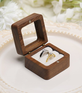 Wood Custom Brand <b>Proposal</b> Heart Shape <b>Ring</b> <b>Box</b> luxury Wedding Engagement Antique Jewelry Storage - Product Image 4