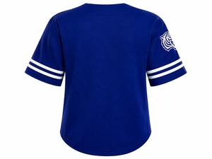 Camiseta de Béisbol Azul Personalizada al por Mayor – Camisa Deportiva de Manga Corta con Botones Delanteros para Equipo Tiger, Marca Privada OEM - Product Image 2