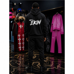 Ensemble de survêtements de sport d'hiver pour hommes, coupe-vent, respirant, séchage rapide, grande taille, avec logo personnalisé - Product Image 4