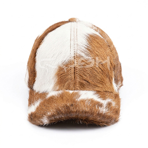 Genuine Cowhide Hair On Leather Cap Handmade Western Cowboy Unisex <b>Hat</b> - Product Image 5