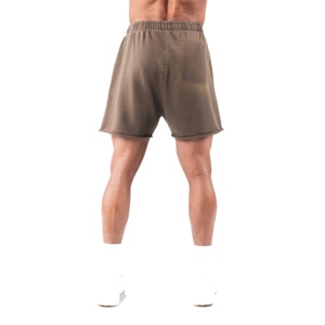 Vente en gros de shorts de jogging délavés à l'acide pour hommes, shorts de survêtement en coton décoloré par teinture au soleil, shorts de survêtement personnalisés de haute qualité à bord brut - Product Image 4
