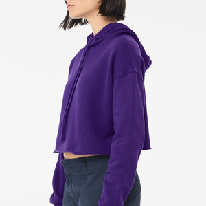 Sweat-shirt à capuche oversize pour femme, coupe courte, manches longues, 100% coton, tendance, décontracté, hiver, en vente - Product Image 4