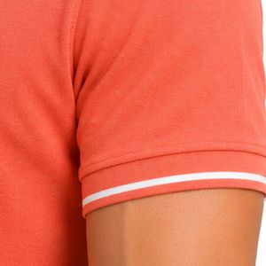 Polo pour homme en corail rose premium avec col contrastant blanc, bordure des manches, broderie personnalisée du logo Laurel, manches courtes, décontracté, golf - Product Image 4