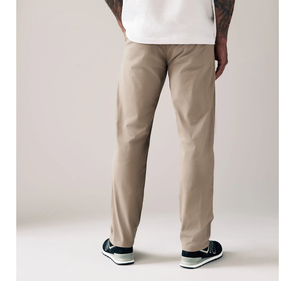 Chinos pour hommes en coton biologique et élasthanne, coupe droite, braguette zippée, taille mi-haute, anti-boulochage, infroissable, classique, vente en gros usine - Product Image 4