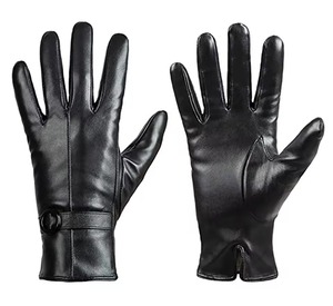 Gants de travail en cuir résistants avec écran tactile - Coupe-vent, respirants et écologiques pour une utilisation quotidienne en extérieur, unisexes - Product Image 1