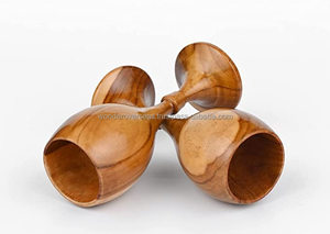 Copa de vino de cristal de lujo WONDER OVERSEAS Classic 40oz Fiesta de madera y metal Beber Classic 40oz Copa de vino de metal de madera - Product Image 2