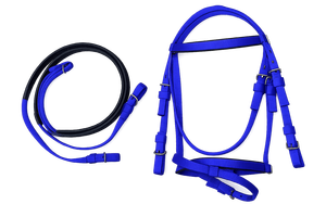 Ensemble de rênes Bluhorse en PVC de haute qualité avec poignée en caoutchouc, modèle BH-4113 pour COB FULL, logo personnalisé pour l'entraînement et la pratique quotidienne de l'équitation - Product Image 2