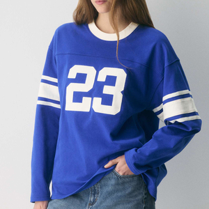 Customized Plus Size Women's Solid Casual Summer Crewneck Regular Sleeve Knitted Logo 100% Cotton Loose Fit T-<b>Shirt</b> For Women - Product Image 1